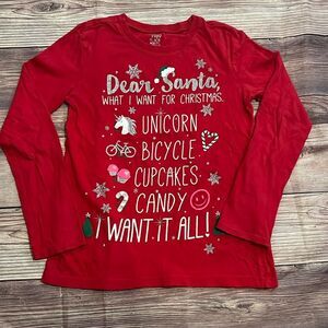 Children’s Place Girls 7/8 Christmas Shirt Red